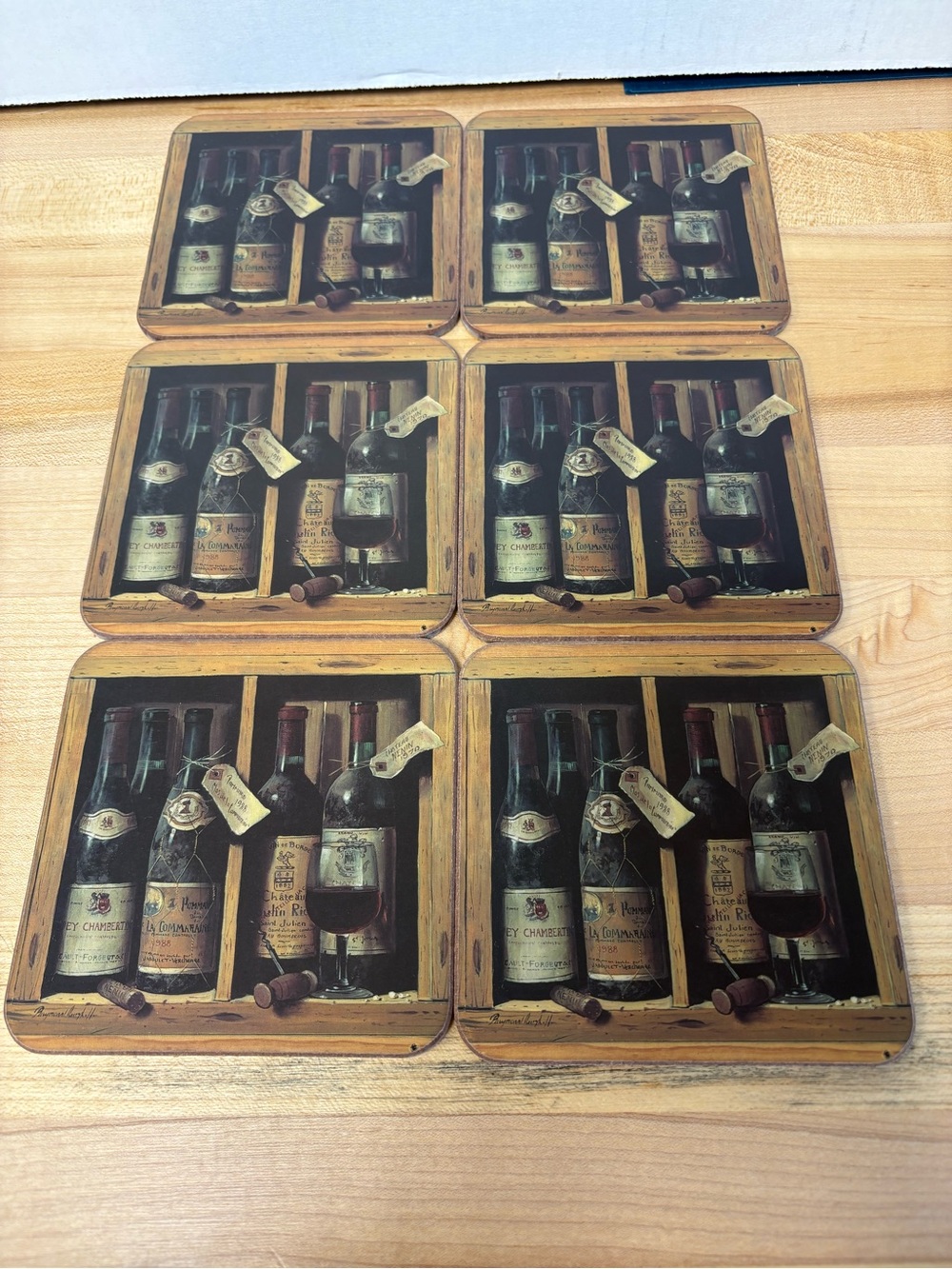 Pimpernel 6 Coasters Wine Bottles “Art for Table” Premium Collection